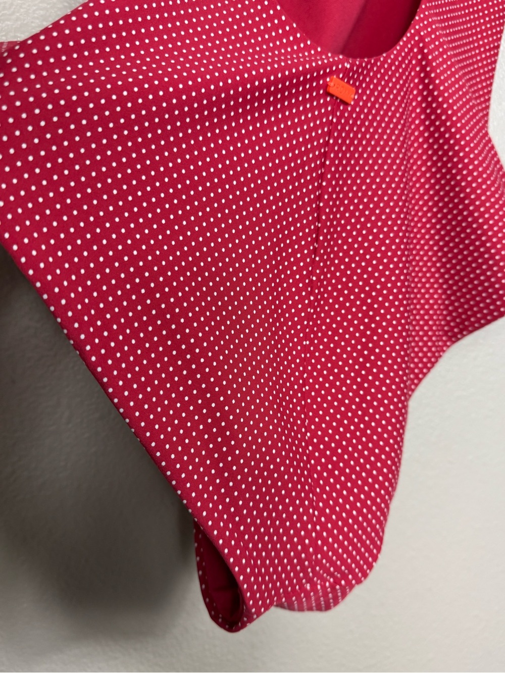 Roxy American Beauty Red Polka Dot One Piece Swimsuit full coverage Medium J - Picture 7 of 9